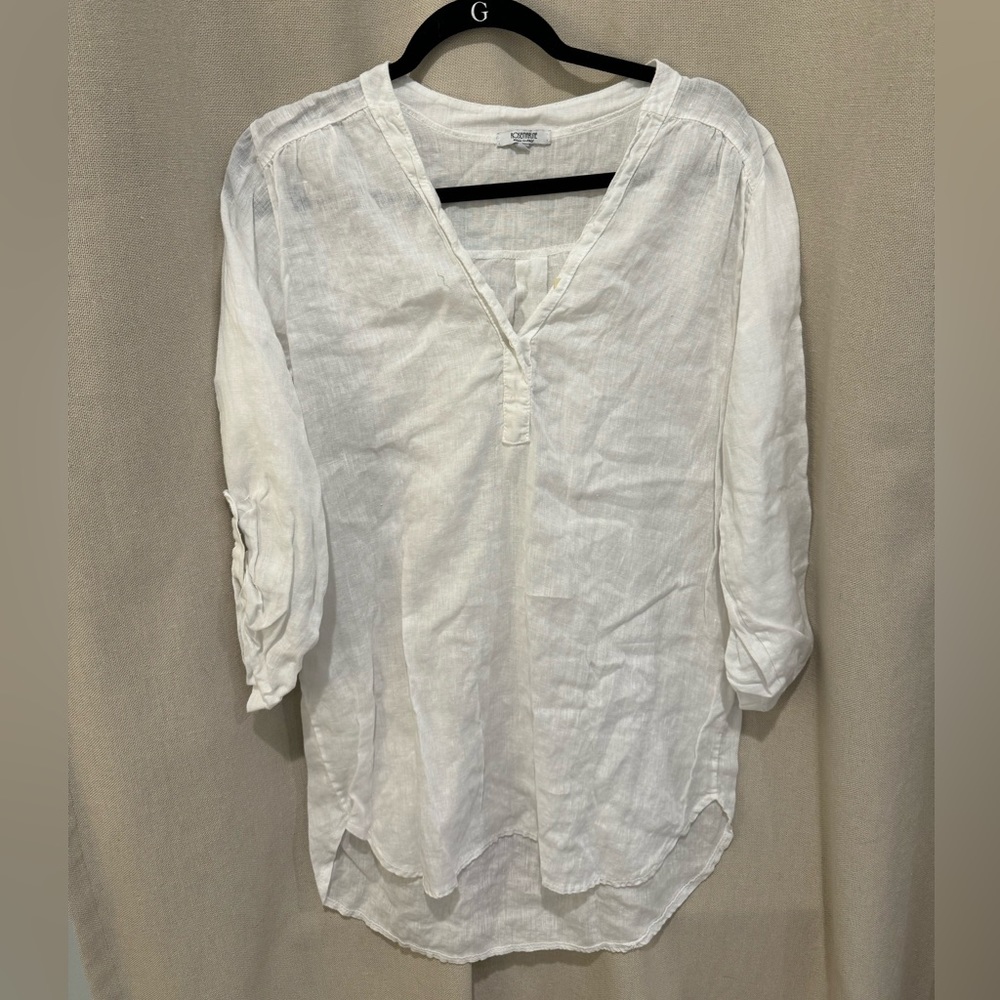 Rosemarine long sleeve tunic, bathing suit coverup, bridal, size M, white, GUC